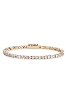 Crystal Tennis Bracelet in Gold