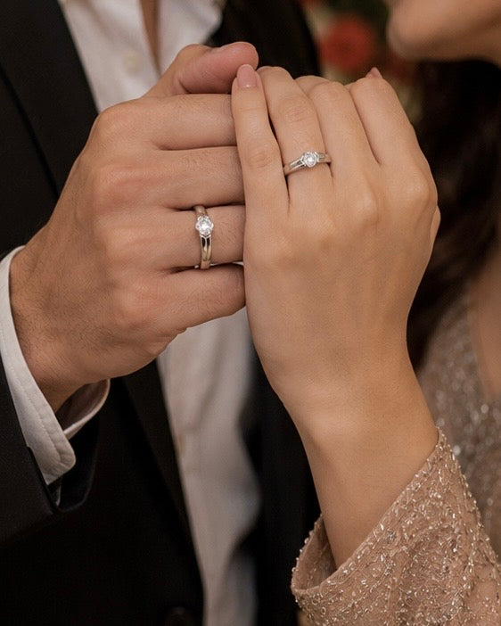 The Solitaire Bond | Premium Matching Promise Rings