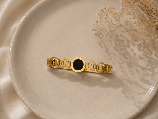 18K Gold-Plated Roman Numeral Bangle