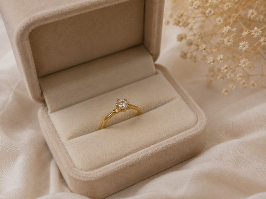 Dainty Gold Solitaire Ring