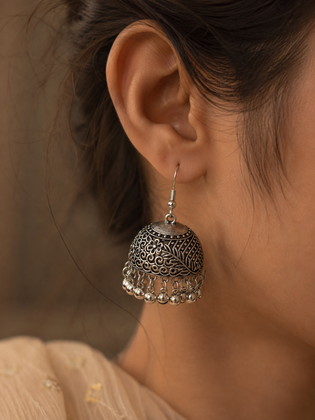 Oxidize antique jhumka